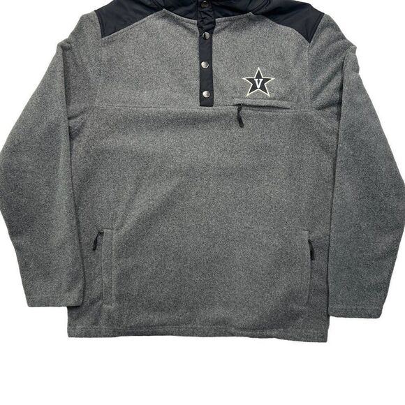 Colosseum Men's Gray Vanderbilt Commodores 1/4 Button Fleece Pullover - Picture 4 of 9